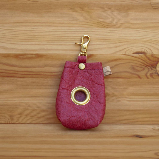 Poop bag holder Piñatex – Raspberry