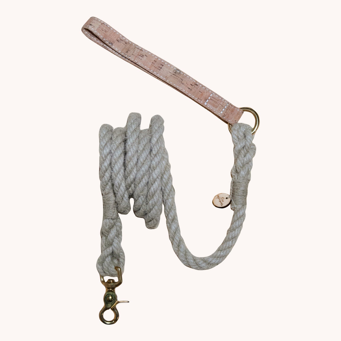 Hemp rope and cork leash