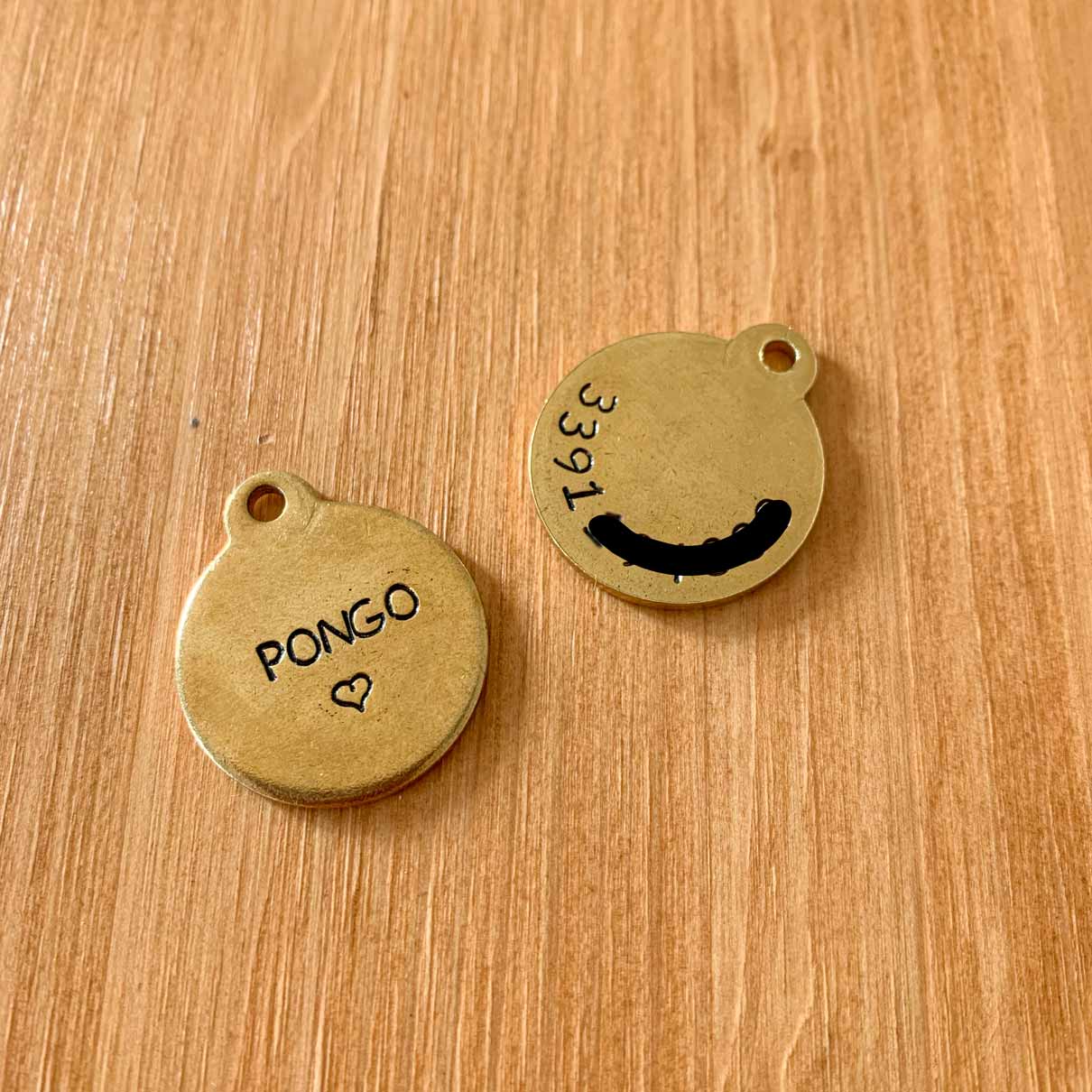 Personalized brass dog tag