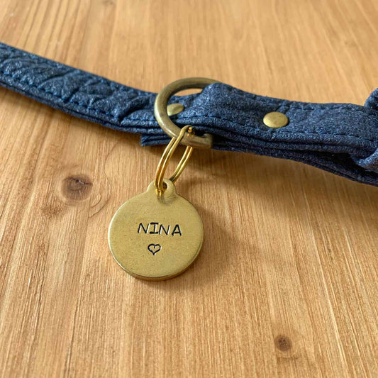 Personalized brass dog tag